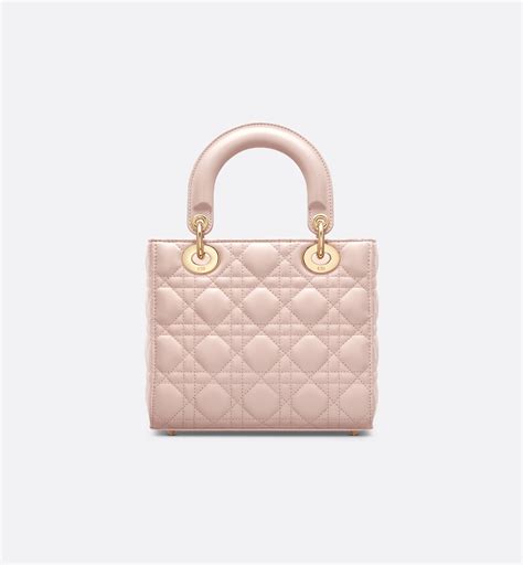 Borsa piccola Dior Caro Cotone Cannage rosa chiaro con 